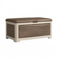 Aufbewahrungsbox 120 x 50 x 55 cm Kunststoff Braun Beige für Außenbereich mit Klappdeckel