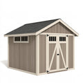 Gartengerätehaus 213 x 165 x 190 cm Kunststoff Taupe Creme - wetterbeständiger Landhausstil