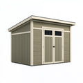 Gartengerätehaus 180 x 120 x 200 cm aus Kunststoff Beige mit Doppeltür und Pultdach