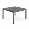 Gartentisch 90 x 90 x 75 cm Aluminium Anthrazit für Außenbereich modern mit Lattenplatte