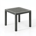 Gartentisch 90 x 90 x 75 cm Metall Anthrazit - quadratischer Lamellentisch für den Außenbereich