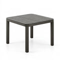 Gartentisch 90 x 90 x 75 cm Aluminium Anthrazit für Außenbereich modernes Lamellendesign
