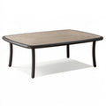 Gartentisch 120 x 70 x 45 cm Metall Kunststoff Beige/Schwarz rechteckig für Terrasse