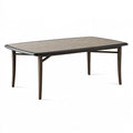 Gartentisch 180 x 100 x 75 cm Metall und Kunststoff Grau Braun rechteckig
