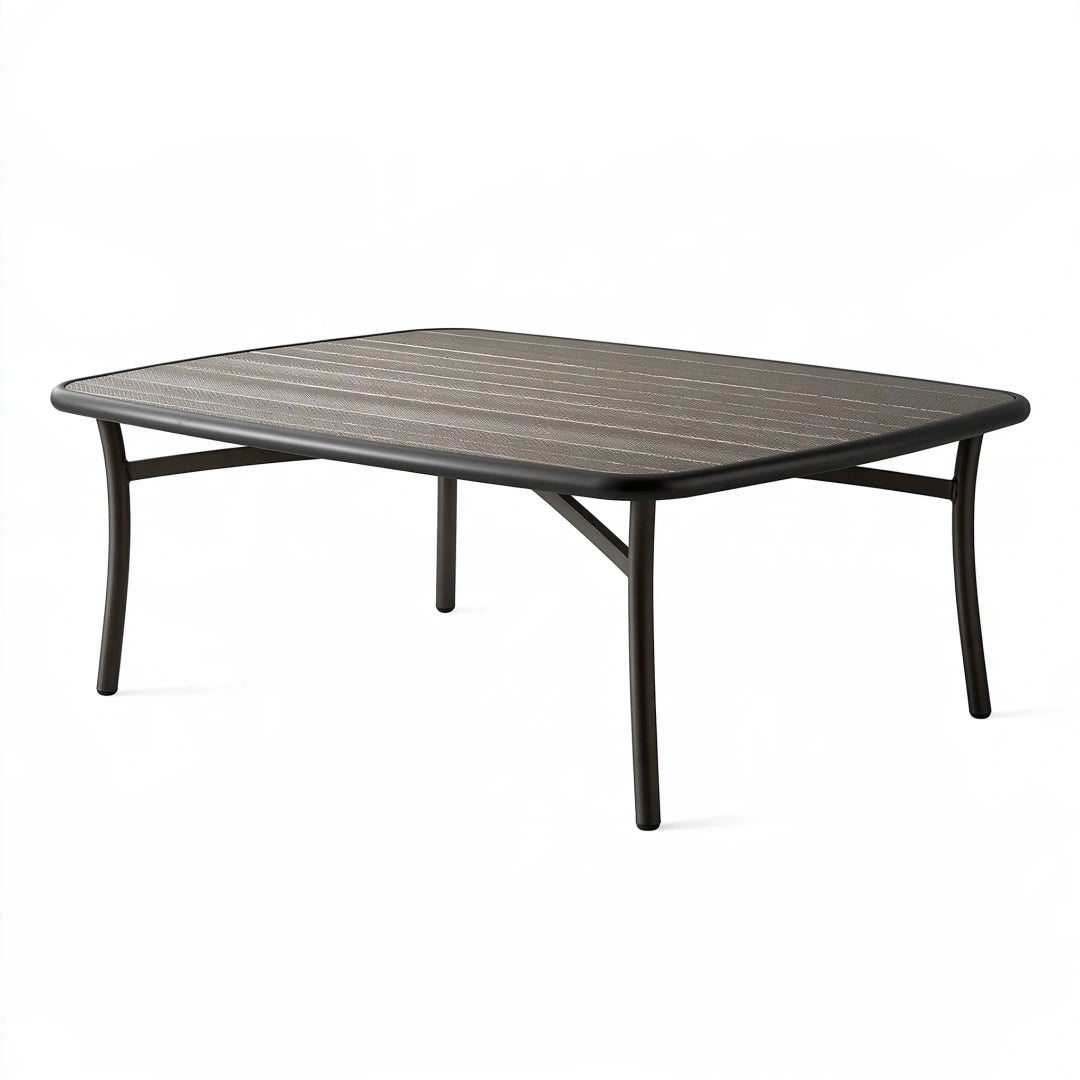 Gartentisch 120 x 70 x 45 cm Metall Schwarz/Grau - rechteckiger Outdoor-Couchtisch im modernen Stil