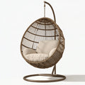 Hängesessel 115 x 105 x 195 cm Braun Rattan Metall für Innenbereich Boho